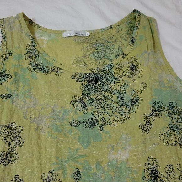 Cut Loose Dress XL Summer Dress Comfortable wrinkle style print - Picture 3 of 13